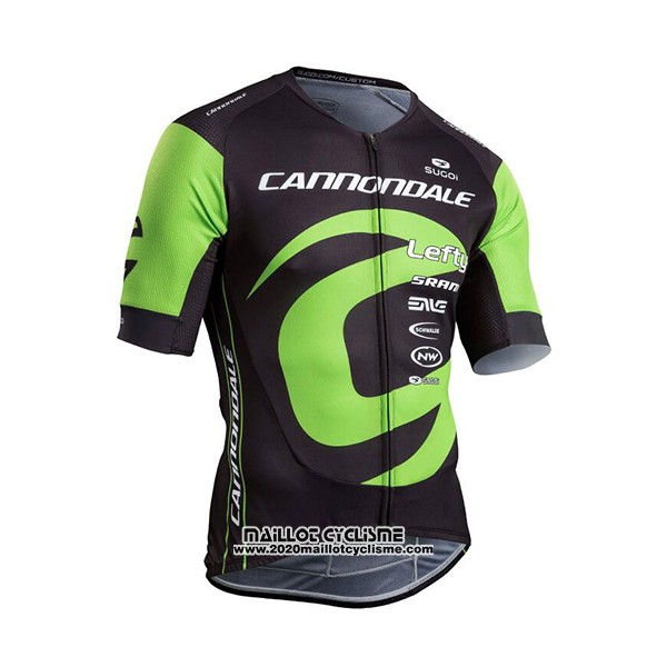 2017 Maillot Ciclismo Cannondale Vert et Noir Manches Courtes et Cuissard